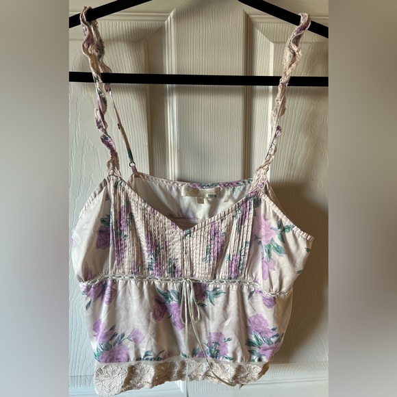 Love Shack Fancy Lanzo Floral Lace Trim Camisol Top size Medium - Picture 2 of 5